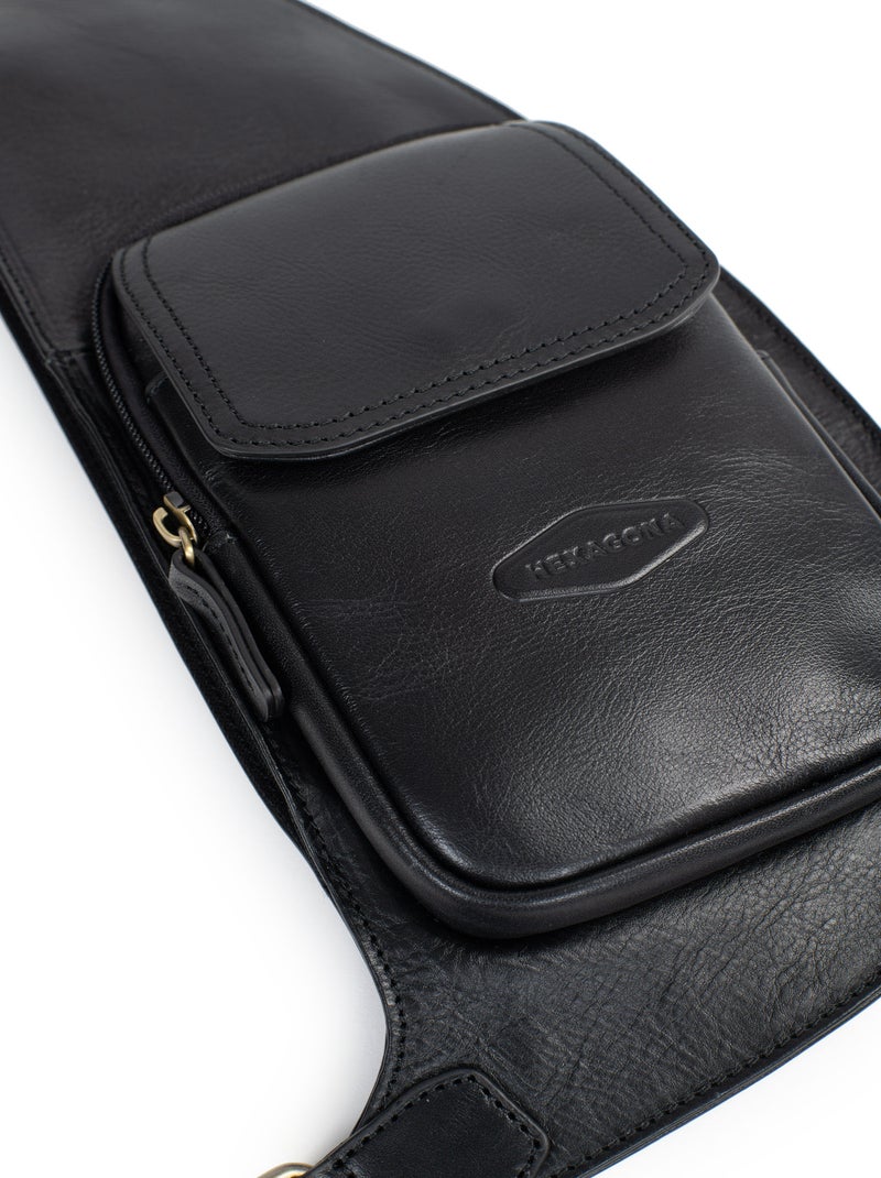 Bolsa de un solo tirante - cuero stuart hexagona Negro - Kiabi