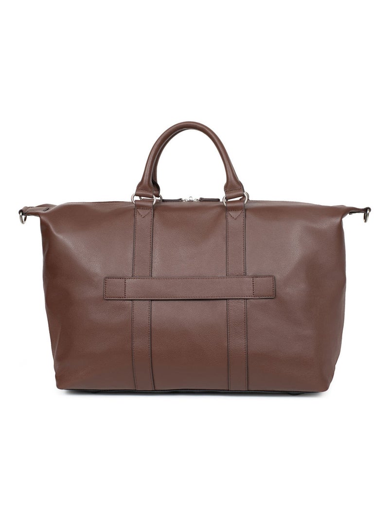 Bolsa de viaje - cuero confort hexagona Marrón chocolate - Kiabi