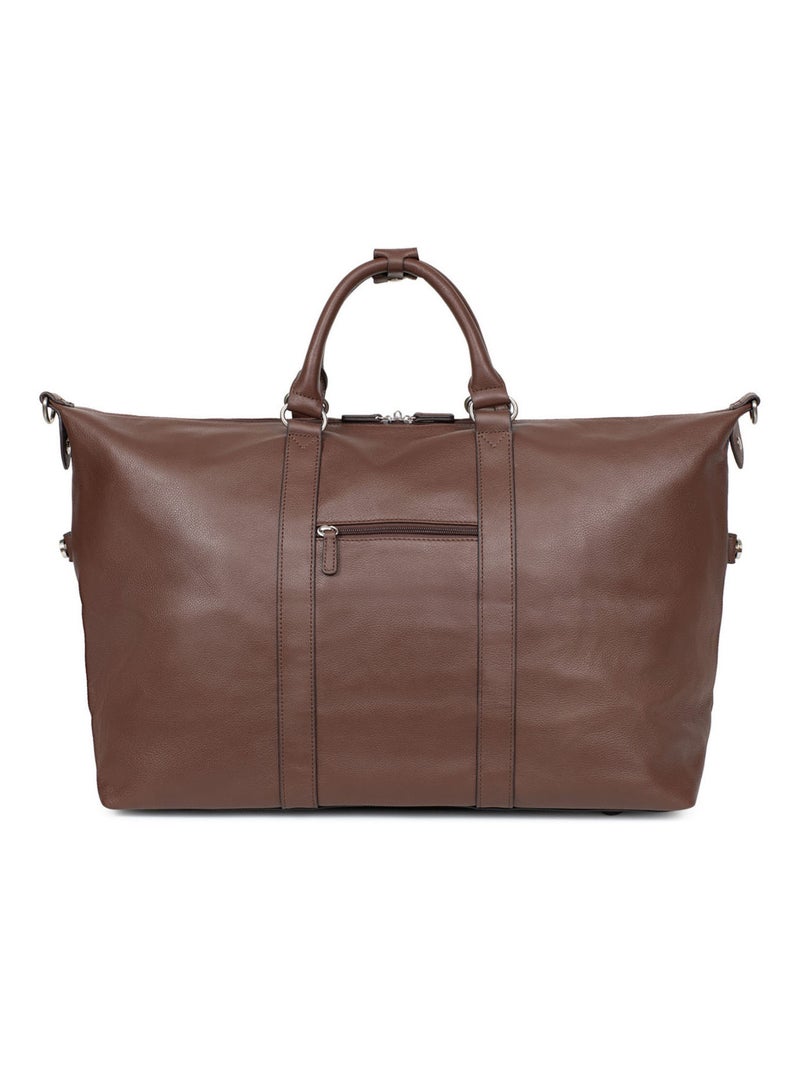 Bolsa de viaje - cuero confort hexagona Marrón chocolate - Kiabi