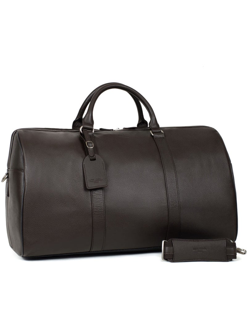Bolsa de viaje - cuero confort hexagona Marrón oscuro - Kiabi