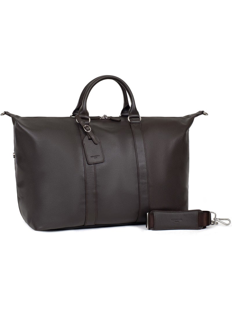 Bolsa de viaje - cuero confort hexagona Marrón oscuro - Kiabi