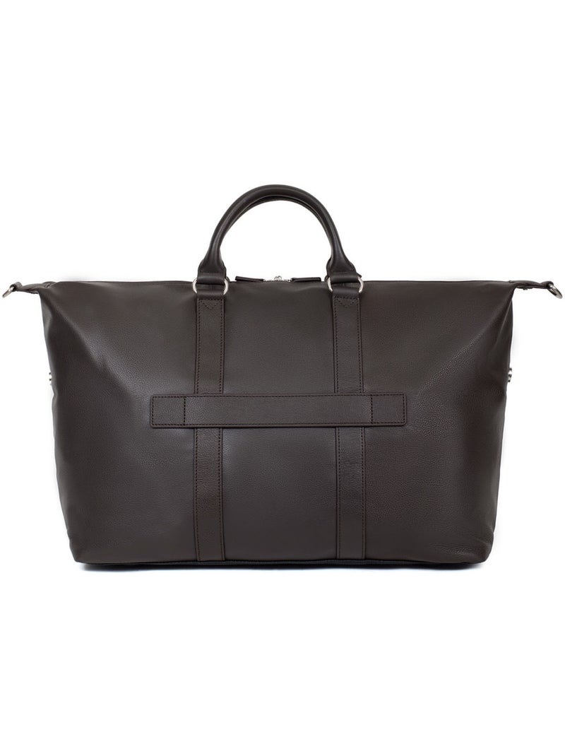 Bolsa de viaje - cuero confort hexagona Marrón oscuro - Kiabi