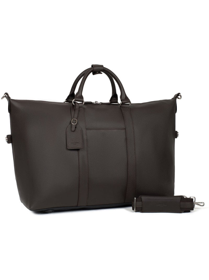 Bolsa de viaje - cuero confort hexagona Marrón oscuro - Kiabi