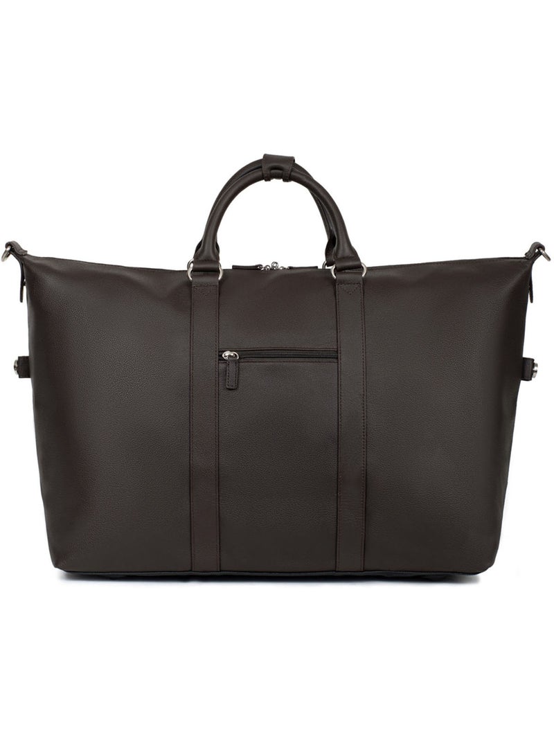 Bolsa de viaje - cuero confort hexagona Marrón oscuro - Kiabi