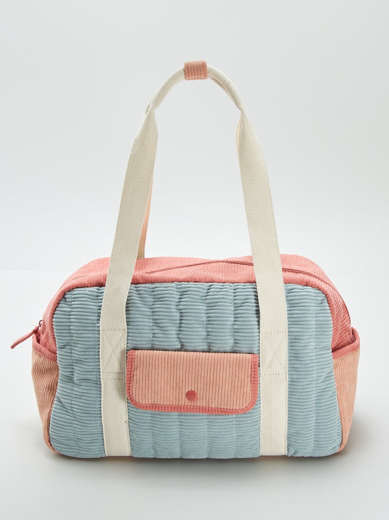 Bolsa de viaje de pana ROSA - Kiabi
