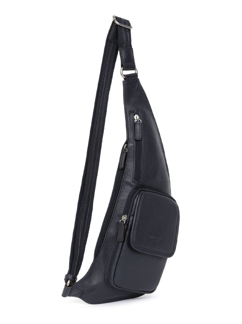 Bolsa monobretelle - cuero confort hexagona Azul marino - Kiabi
