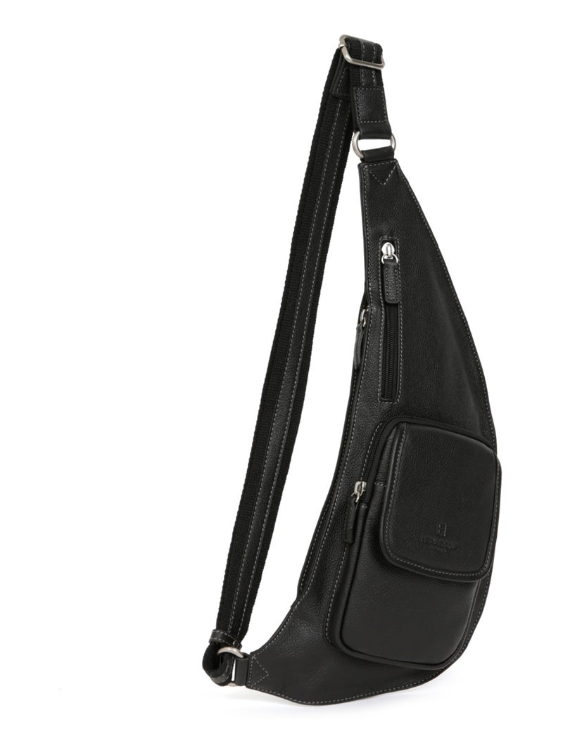 Bolsa monobretelle - cuero confort hexagona Negro - Kiabi