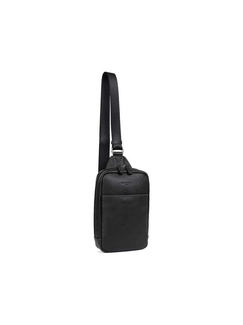 Bolsa monobretelle - cuero confort hexagona Negro - Kiabi