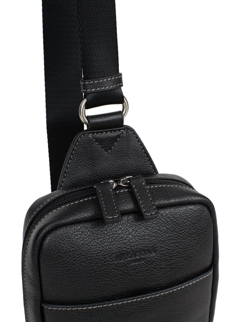 Bolsa monobretelle - cuero confort hexagona Negro - Kiabi