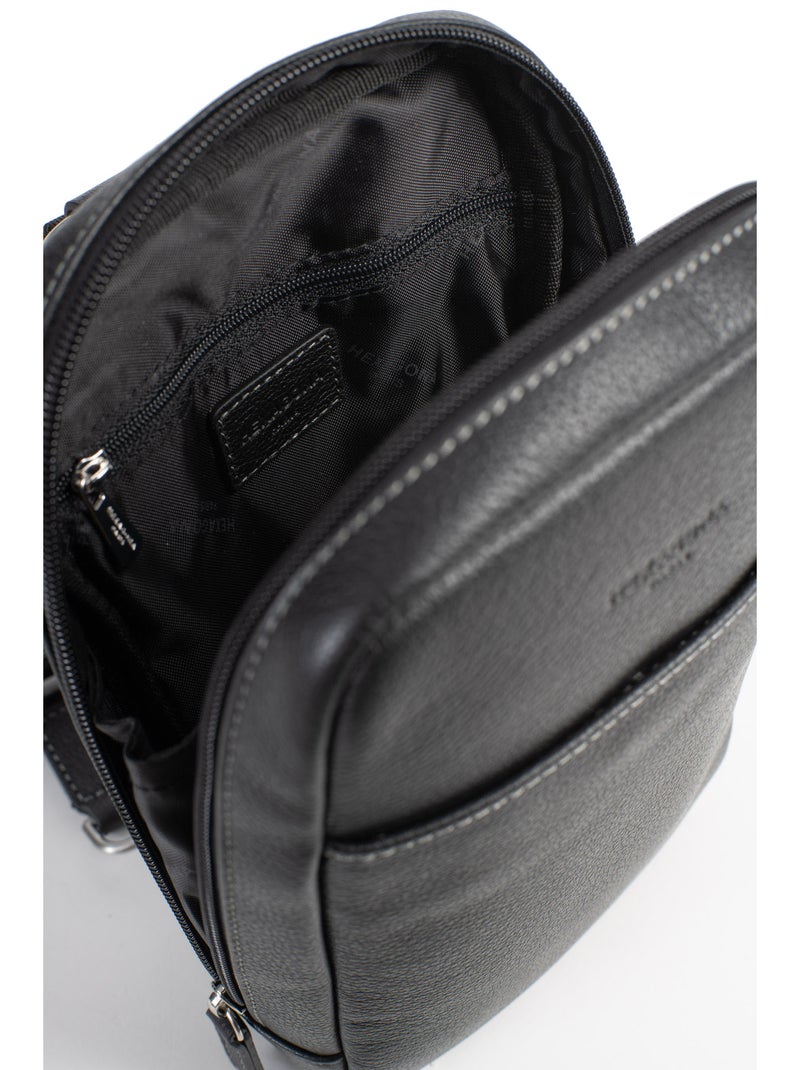 Bolsa monobretelle - cuero confort hexagona Negro - Kiabi