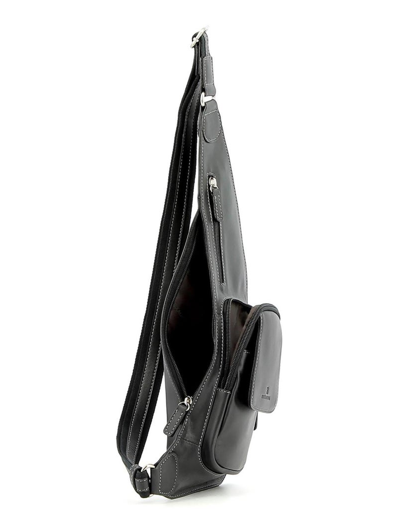 Bolsa monobretelle - cuero félin hexagona Negro - Kiabi