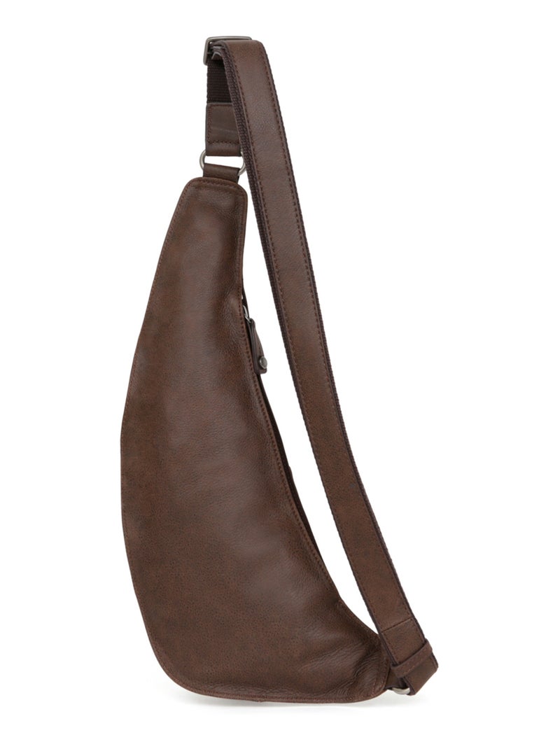 Bolsa monobretelle - cuero instinct hexagona Marrón - Kiabi