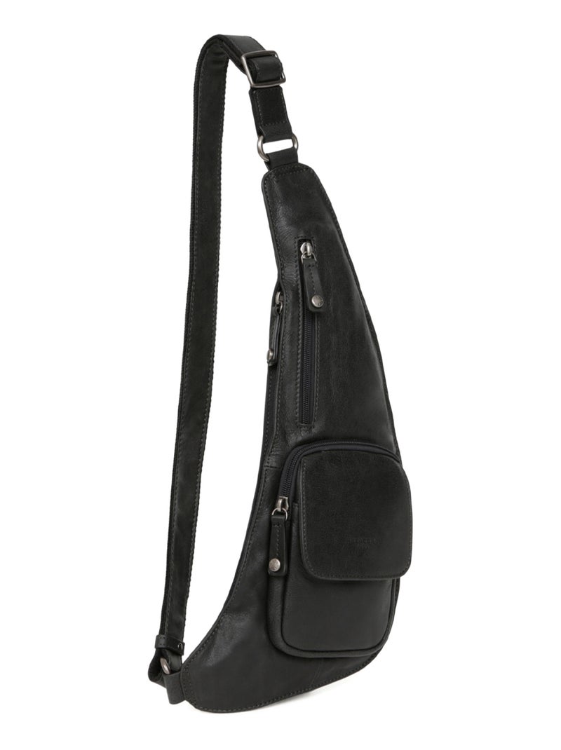 Bolsa monobretelle - cuero instinct hexagona Negro - Kiabi