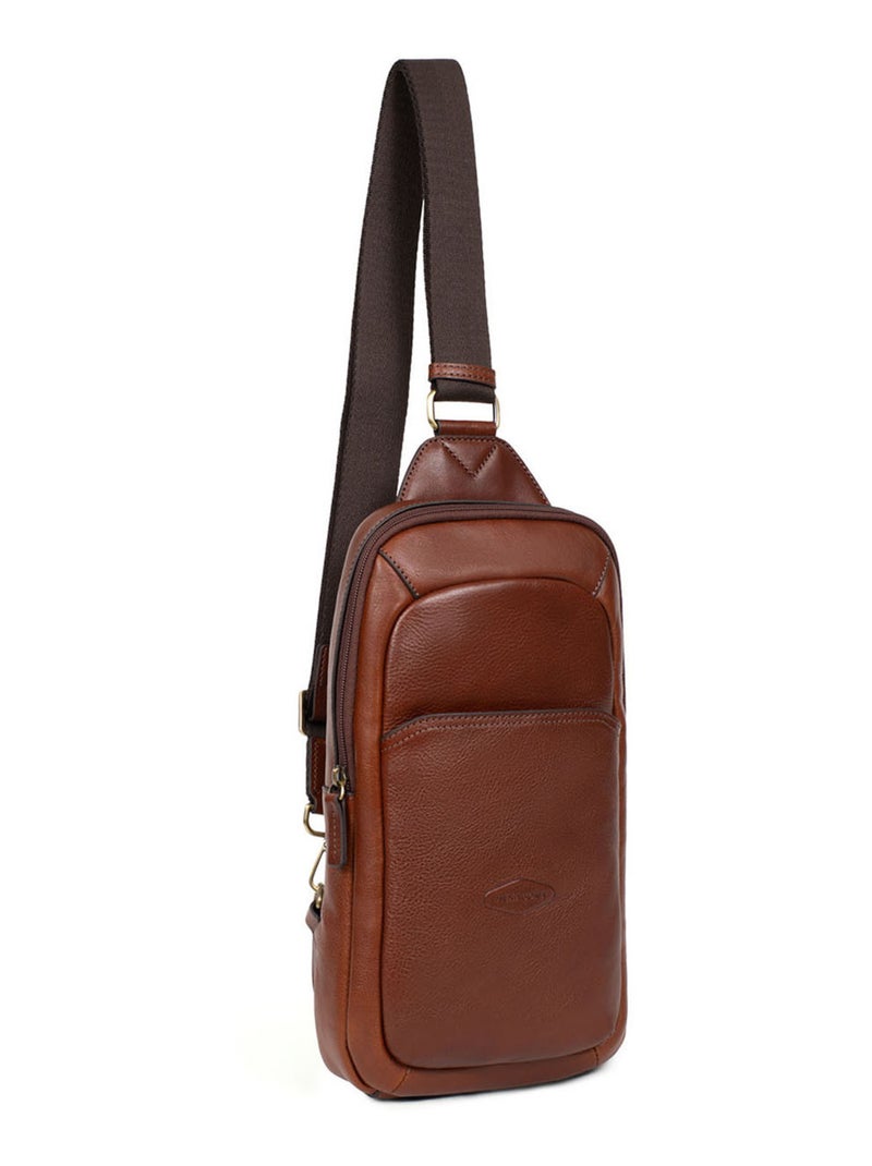 Bolsa monobretelle - cuero stuart hexagona Marrón - Kiabi
