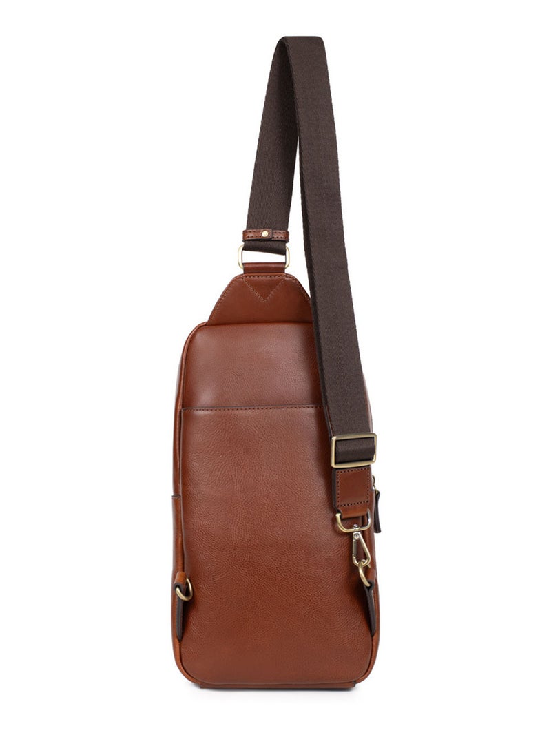 Bolsa monobretelle - cuero stuart hexagona Marrón - Kiabi