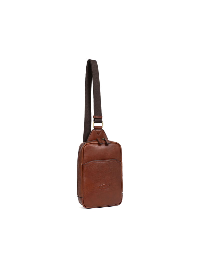 Bolsa monobretelle - cuero stuart hexagona Marrón - Kiabi