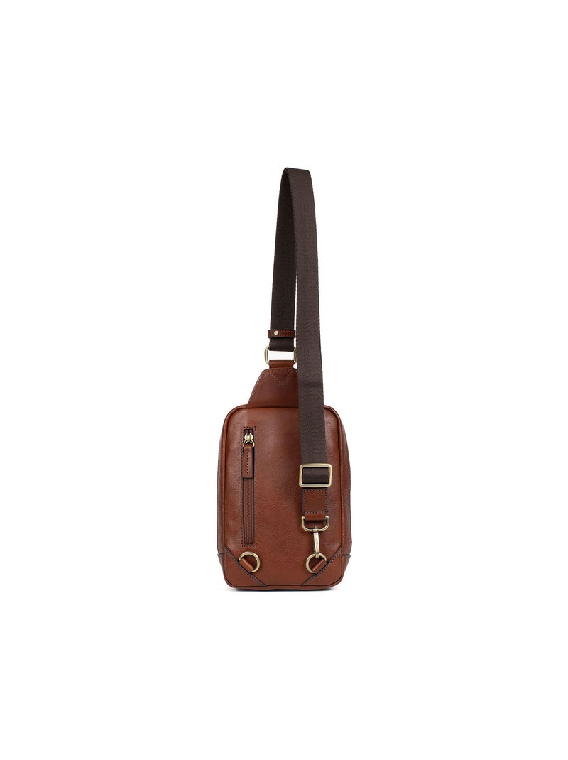 Bolsa monobretelle - cuero stuart hexagona Marrón - Kiabi