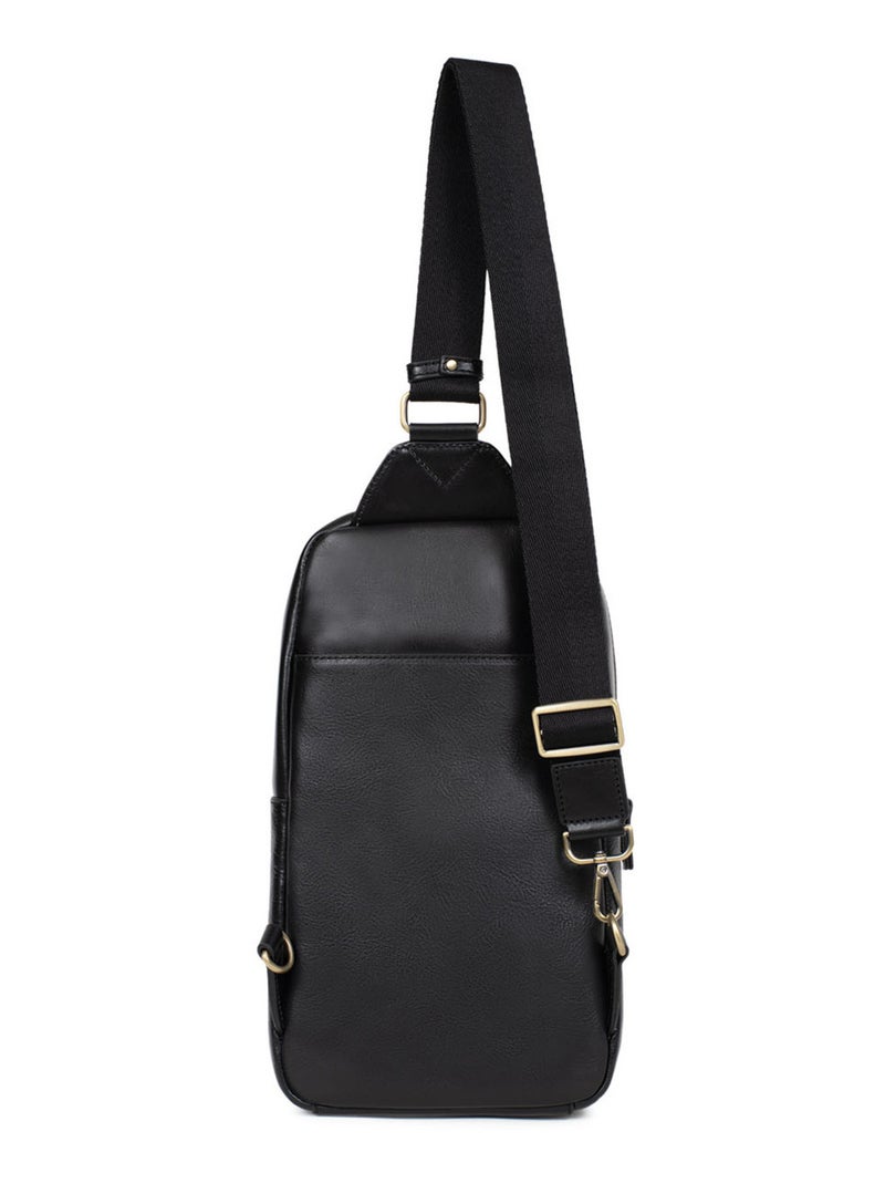 Bolsa monobretelle - cuero stuart hexagona Negro - Kiabi