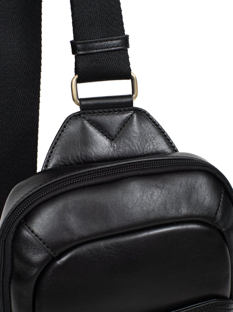 Bolsa monobretelle - cuero stuart hexagona Negro - Kiabi