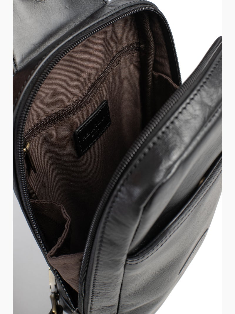 Bolsa monobretelle - cuero stuart hexagona Negro - Kiabi
