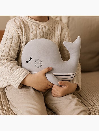 Bolsa térmica de peluche 2 en 1 con forma de ballena