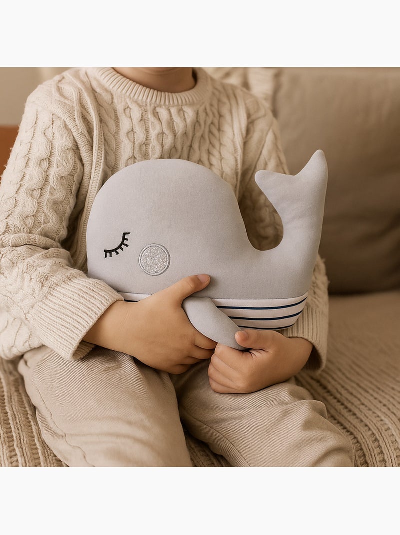 Bolsa térmica de peluche 2 en 1 con forma de ballena Gris - Kiabi