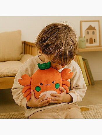 Bolsa térmica de peluche 2 en 1 con forma de cangrejo