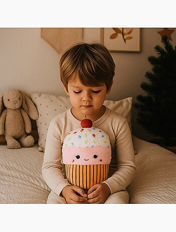 Bolsa térmica de peluche 2 en 1 con forma de cupcake