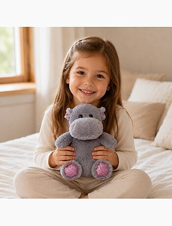 Bolsa térmica de peluche 2 en 1 con forma de hipopótamo