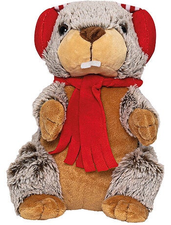 Bolsa térmica de peluche 2 en 1 con forma de marmota