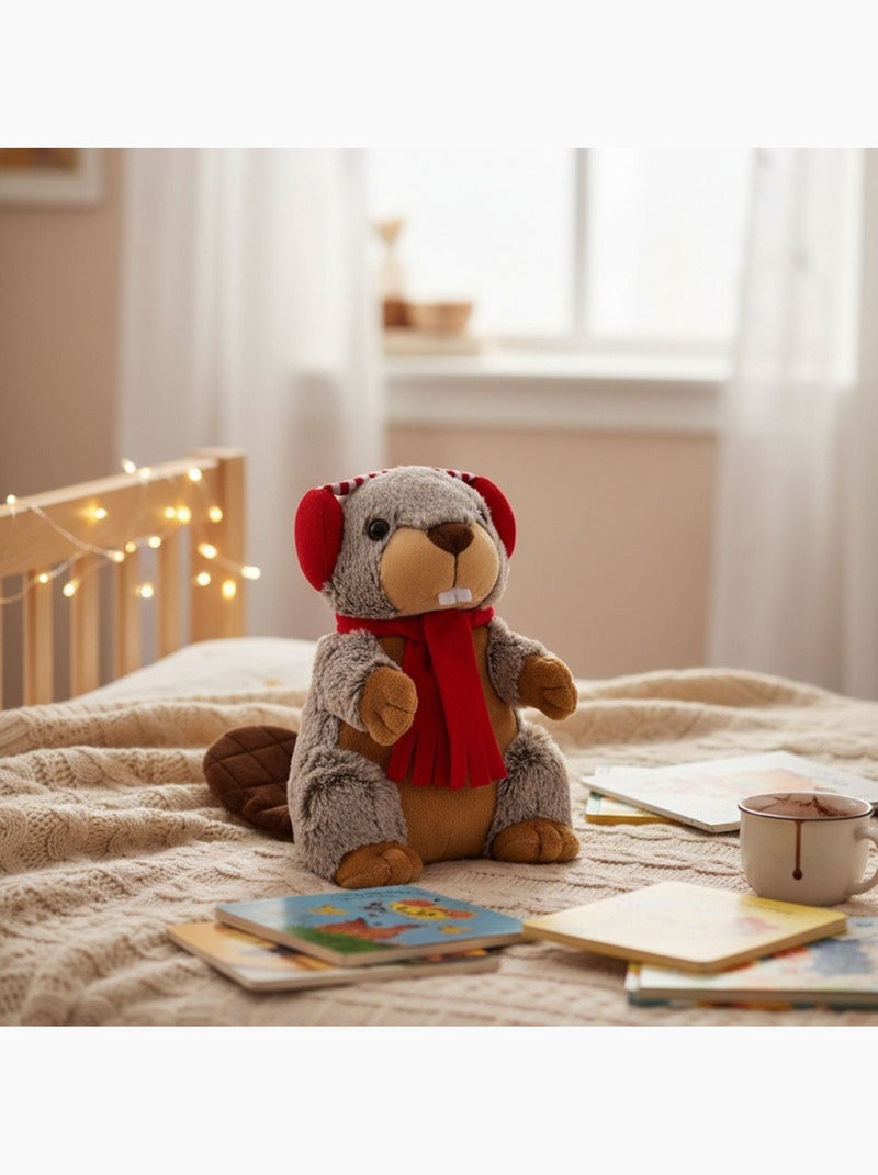 Bolsa térmica de peluche 2 en 1 con forma de marmota Marrón - Kiabi