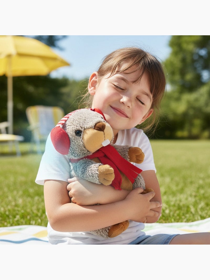 Bolsa térmica de peluche 2 en 1 con forma de marmota Marrón - Kiabi