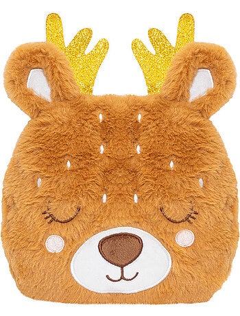 Bolsa térmica de peluche 2 en 1 con forma de reno