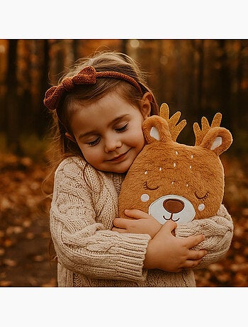 Bolsa térmica de peluche 2 en 1 con forma de reno