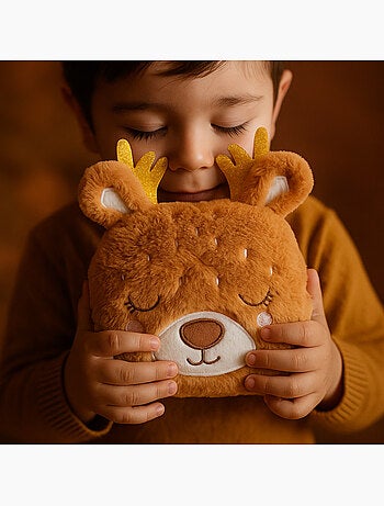 Bolsa térmica de peluche 2 en 1 con forma de reno