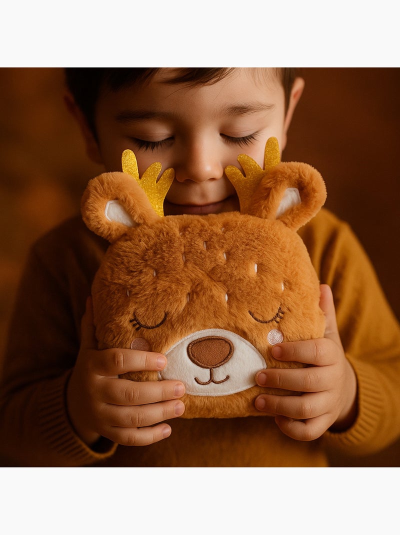 Bolsa térmica de peluche 2 en 1 con forma de reno Marrón - Kiabi