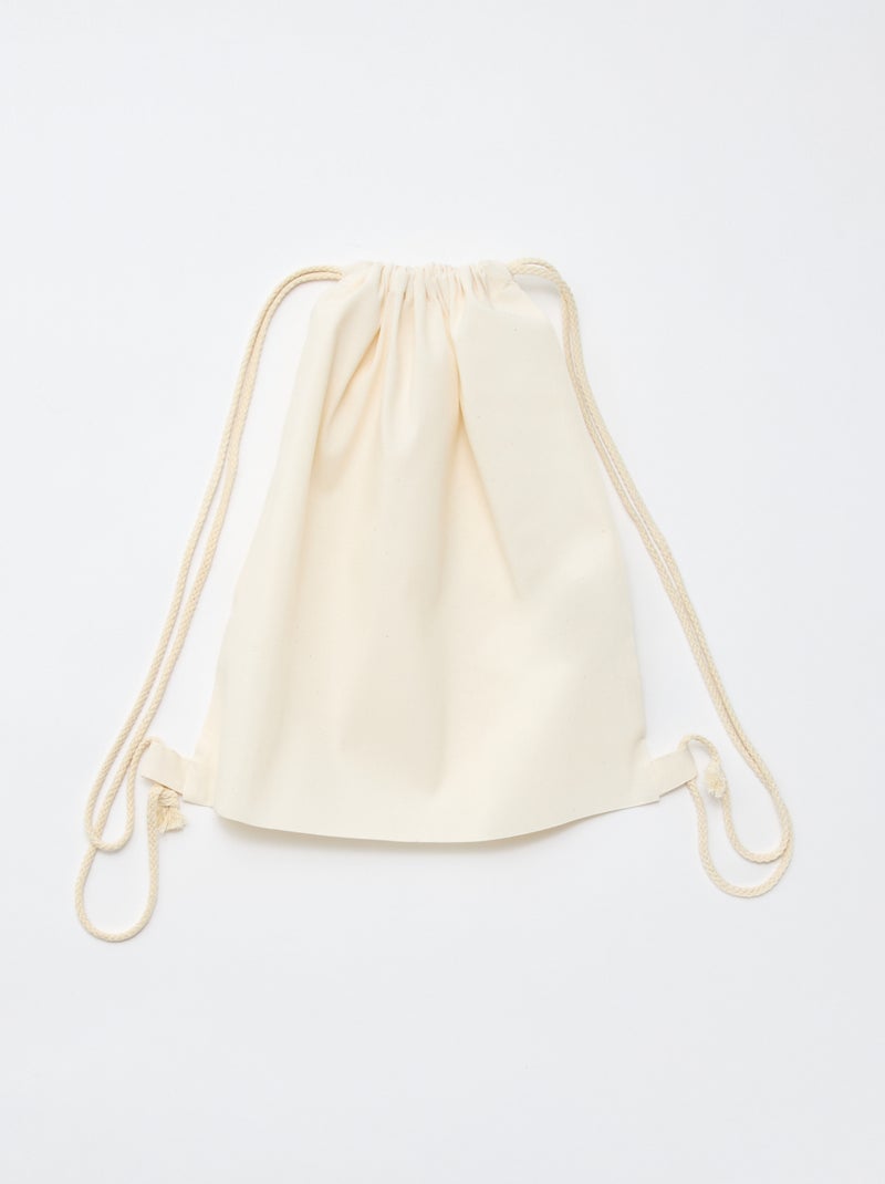 Bolsa tipo saco lisa con cordones Blanco - Kiabi