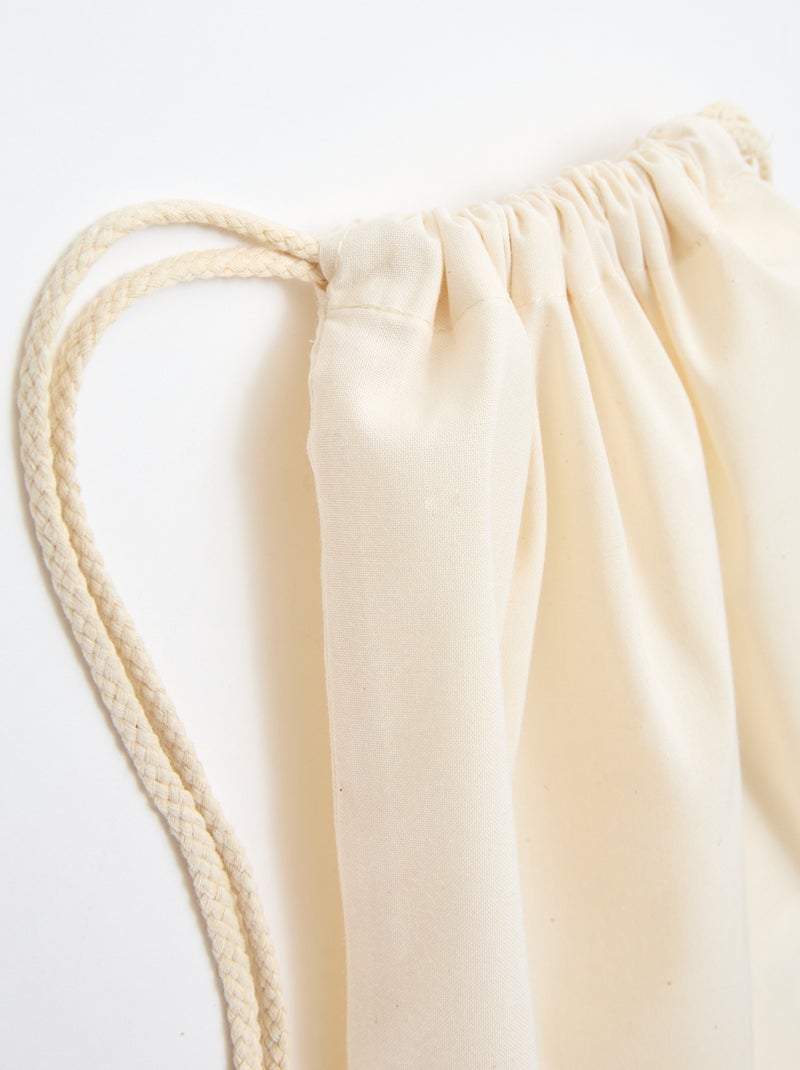 Bolsa tipo saco lisa con cordones Blanco - Kiabi