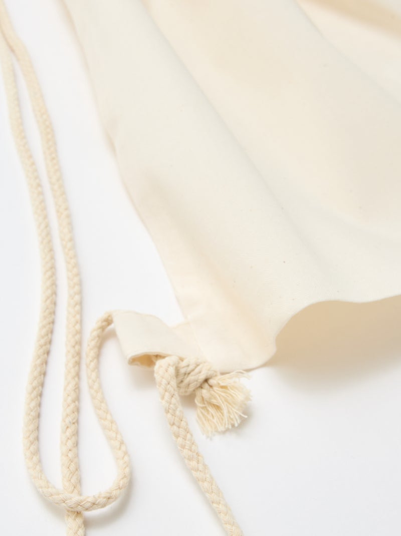 Bolsa tipo saco lisa con cordones Blanco - Kiabi