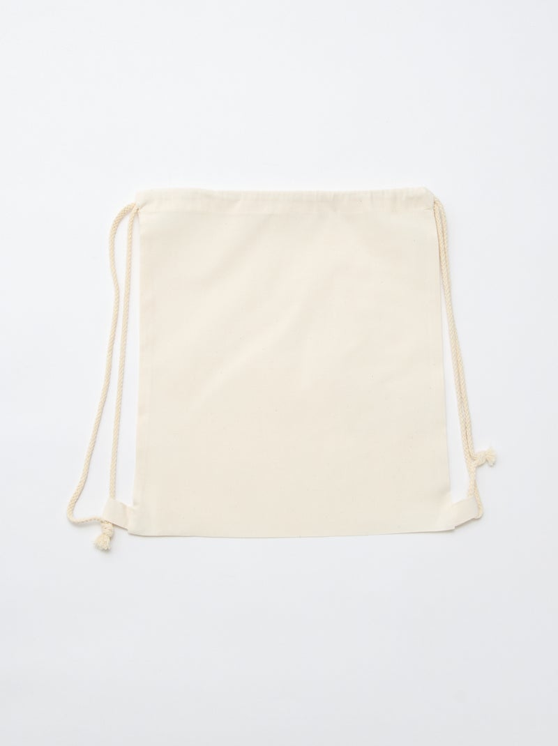 Bolsa tipo saco lisa con cordones Blanco - Kiabi