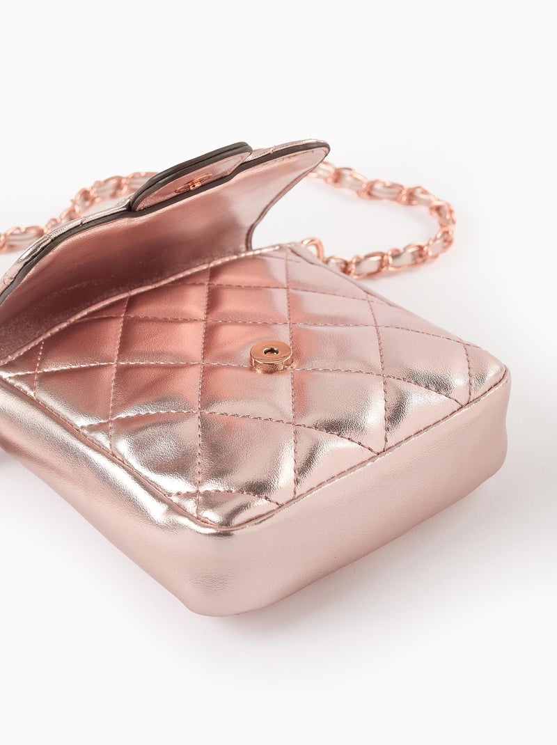 Bolso acolchado brillante Rosa claro - Kiabi