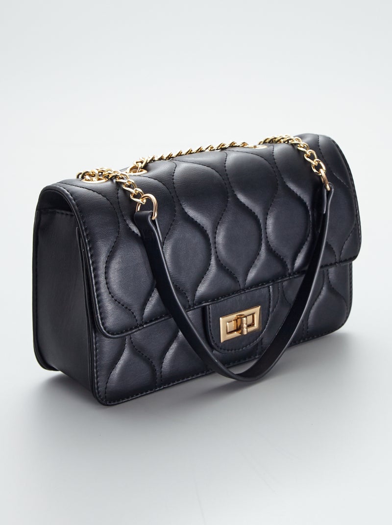 Bolso acolchado con bandolera de cadena negro - Kiabi