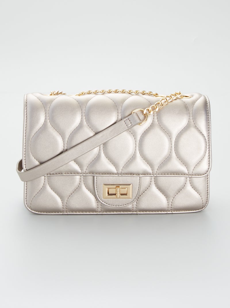 Bolso acolchado con bandolera GRIS - Kiabi