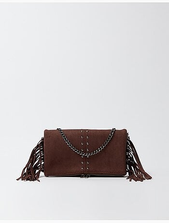 Bolso bandolera con flecos y tachuelas, mo fashion