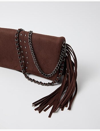 Bolso bandolera con flecos y tachuelas, mo fashion