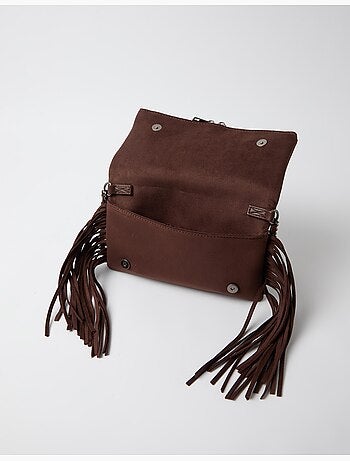 Bolso bandolera con flecos y tachuelas, mo fashion