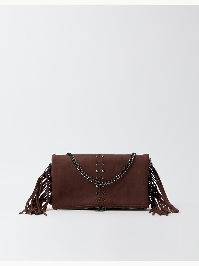 Bolso bandolera con flecos y tachuelas, mo fashion Marrón - Kiabi