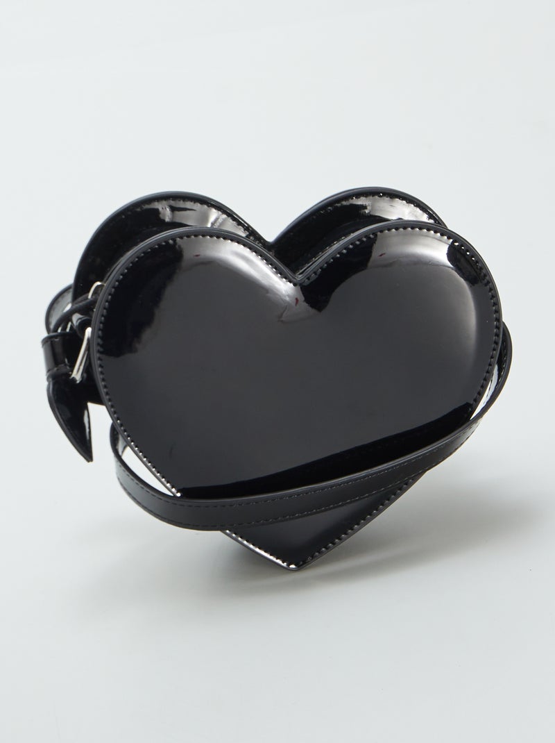 Bolso bandolera corazón de charol NEGRO - Kiabi