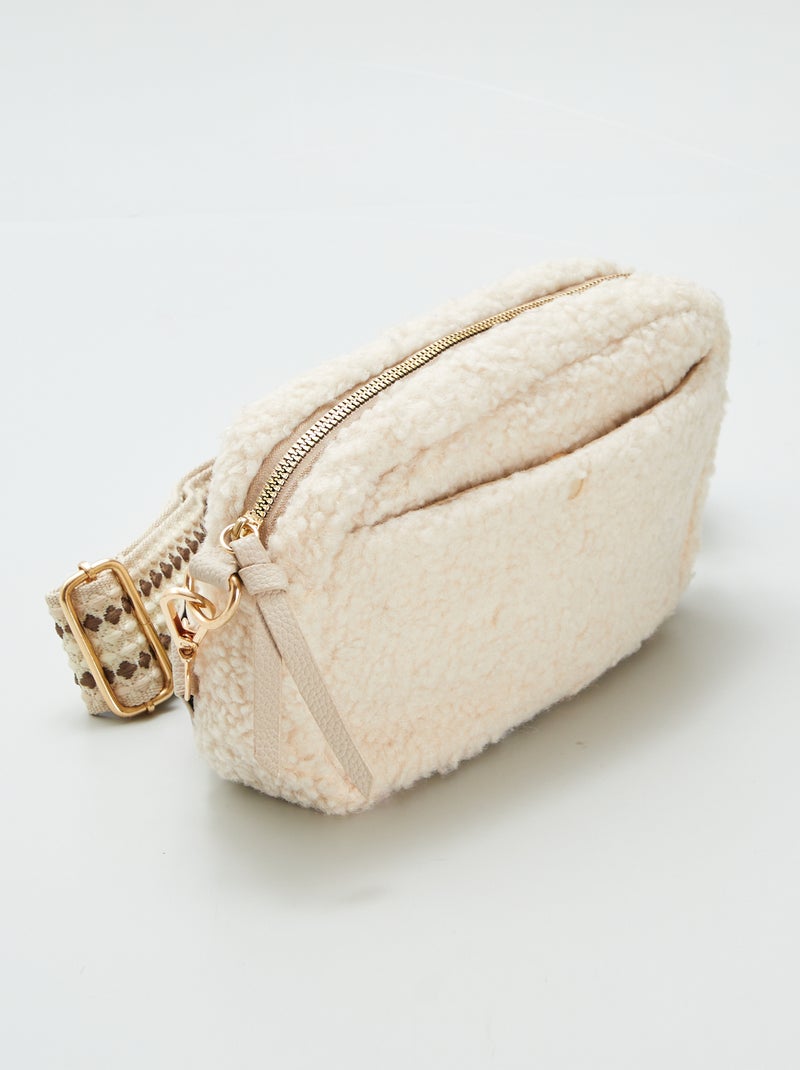 Bolso bandolera de borreguito BEIGE - Kiabi