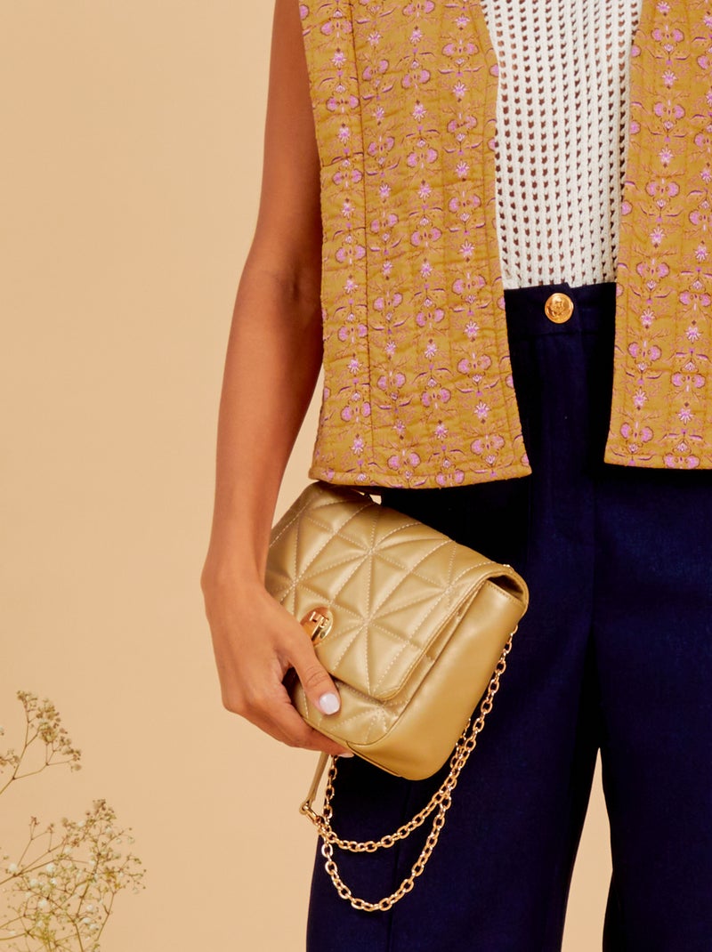 Bolso bandolera de efecto acolchado AMARILLO - Kiabi